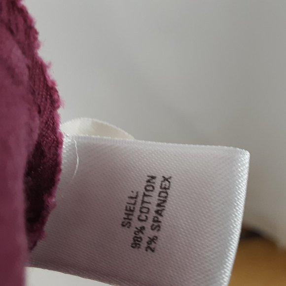 Amber Sun Jacket Corduroy Burgundy Red Womens Large Snap Front - Picture 12 of 16